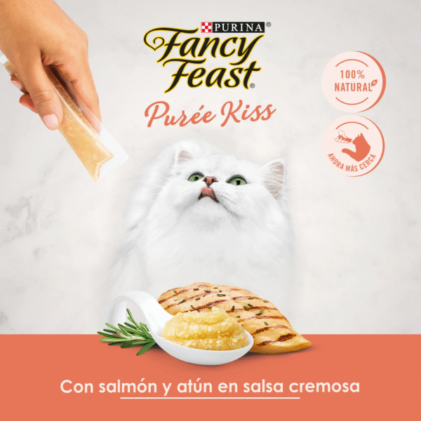 Snack líquido para gatos Fancy Feast® Purée Kiss con atún y salmón (4 SACHETS) PURINA - Imagen 8
