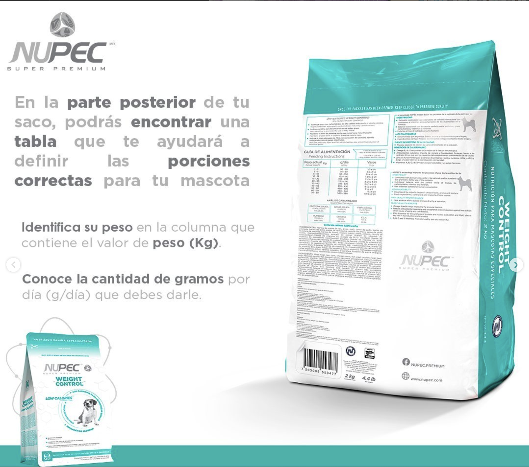 NUPEC Perro Weight Control (2 kg) – Nutrición Especializada - Imagen 2