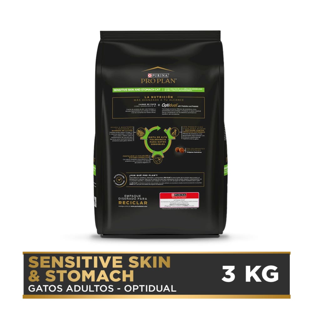 PRO PLAN Cat Sensitive Skin & Stomach – Pavo y Probióticos 3 kg - Imagen 2