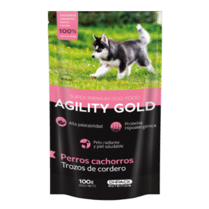Pouch Perro  Agility Gold Trozos Cordero Cachorro x100 Gr