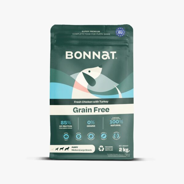 BONNAT PERRO PUPPY GRAIN FREE RAZA MEDIANA/GRANDE 2KG