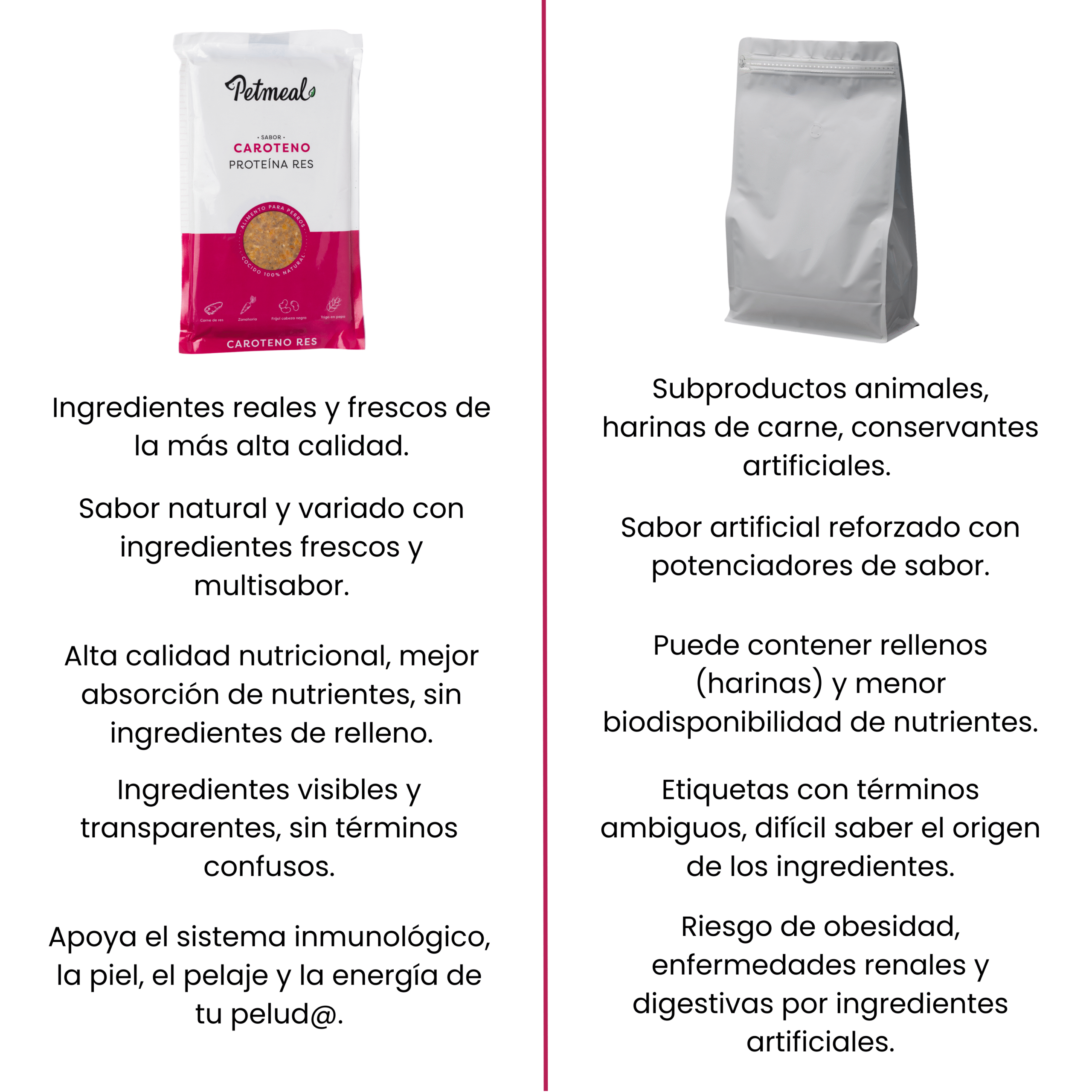 Petmeal – Dieta Cocida Natural de Res con Zanahoria, Caroteno y Fibra (500 g) - Imagen 5