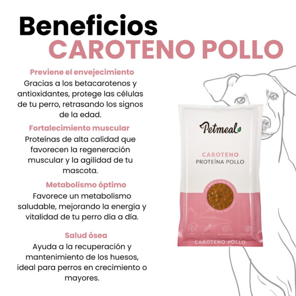 Petmeal Dieta Cocida Natural Perros – Caroteno Pollo (500 g) - Imagen 4