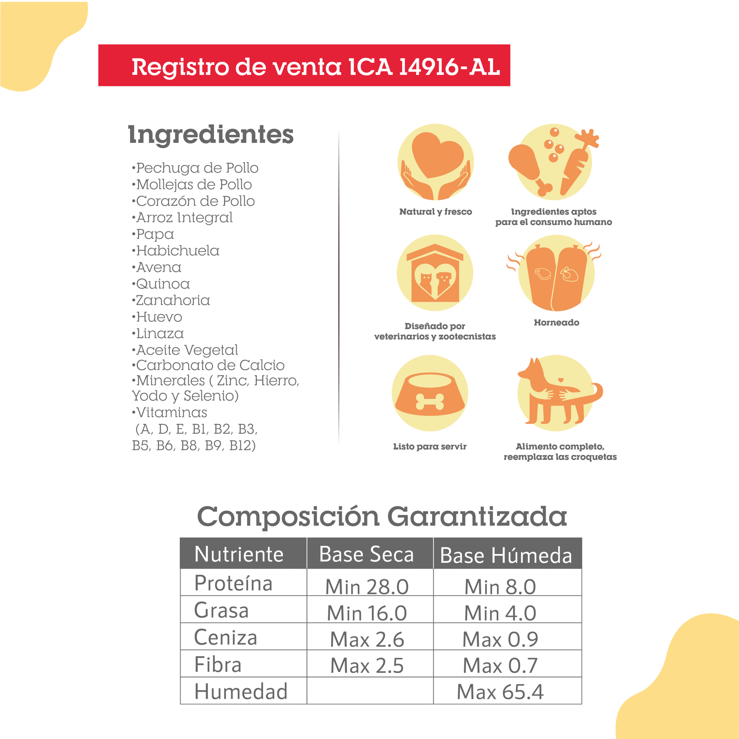 DIETA PERRO PIXIE DE POLLO TRADICIONAL 500 GR (AMARILLO) - Imagen 3