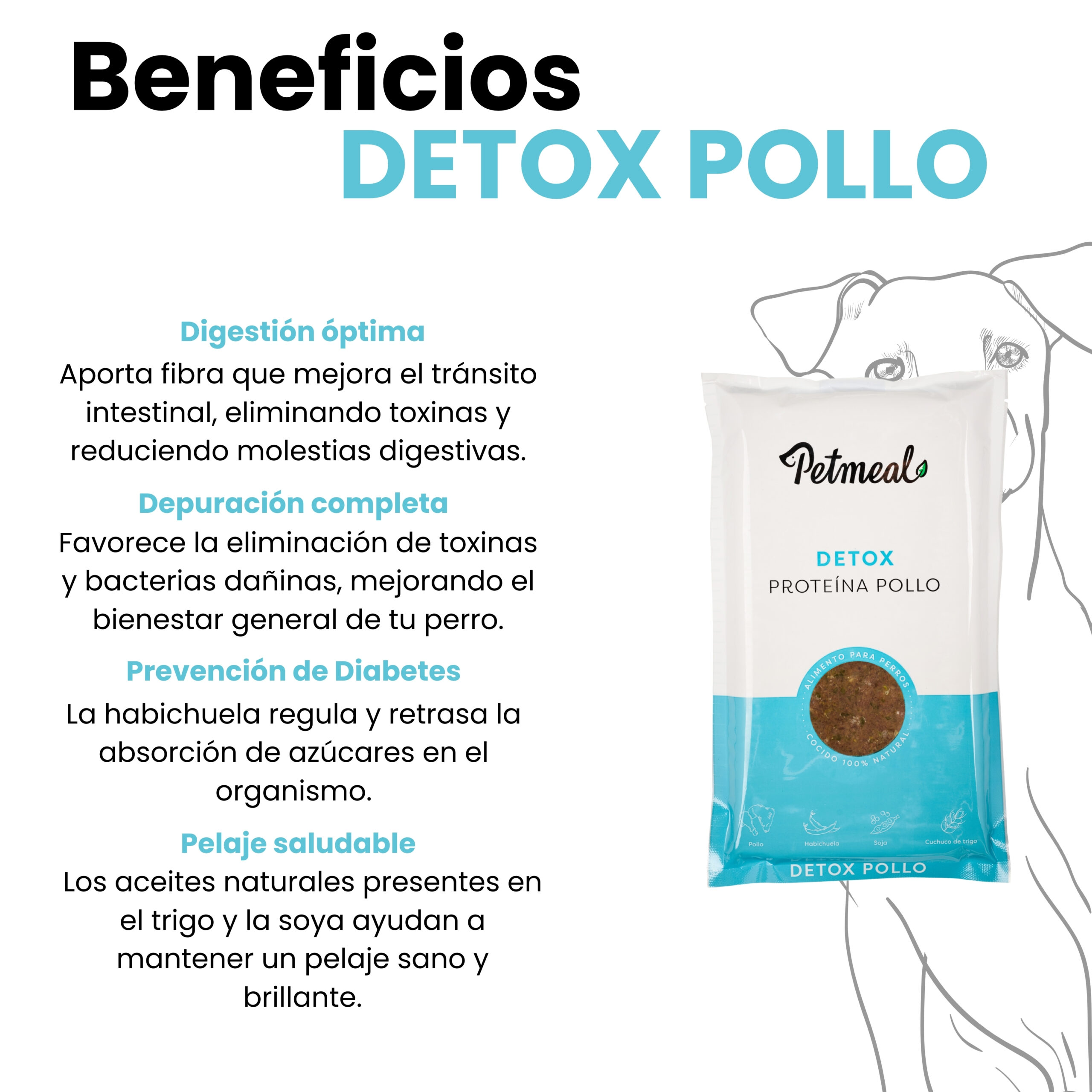 Petmeal Dieta Cocida Natural Perros – Detox Pollo (500 g) - Imagen 5