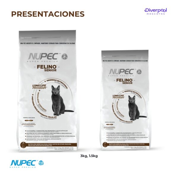 NUPEC Felino Senior 1.5 kg Nutrición Especializada para Gatos Mayores - Imagen 7