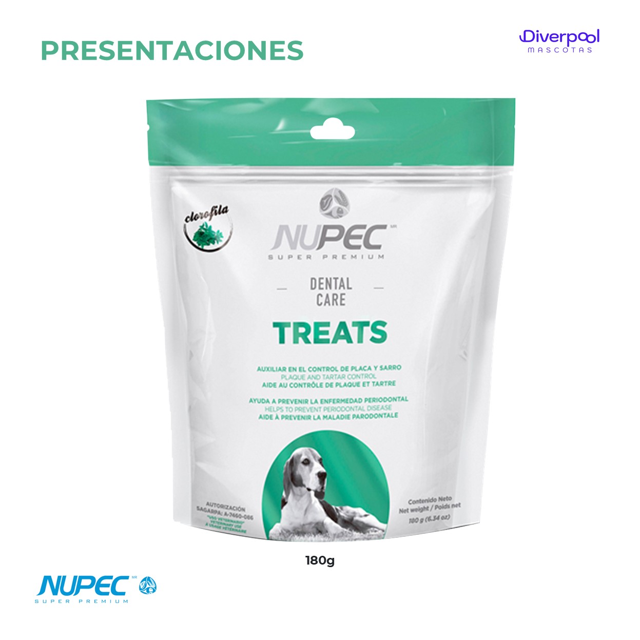 NUPEC Dental Care Treats 180 g Premios Funcionales para el Cuidado Oral de Perros - Imagen 5
