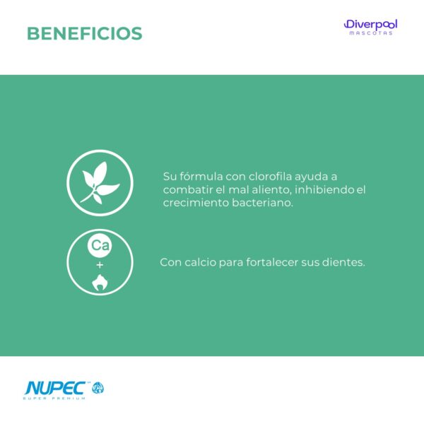 NUPEC Dental Care Treats 180 g Premios Funcionales para el Cuidado Oral de Perros - Imagen 3