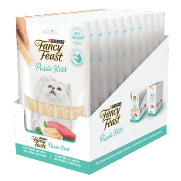Snack Fancy Feast Purée Kiss Atún 40 g (4 sachets) - Imagen 3