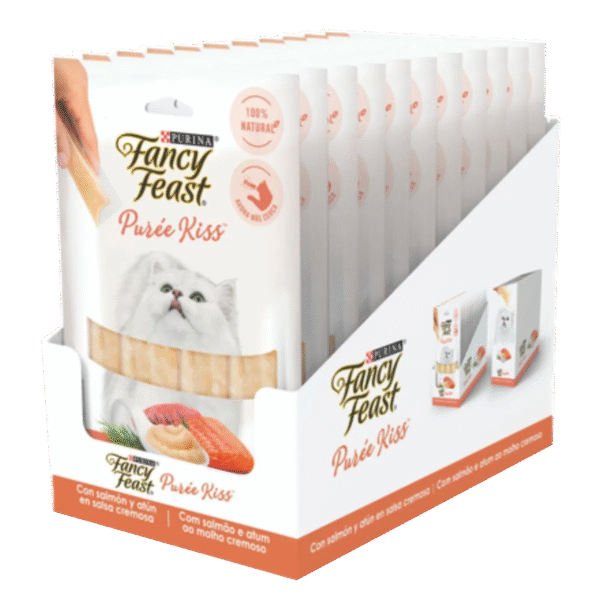 Snack líquido para gatos Fancy Feast® Purée Kiss con atún y salmón (4 SACHETS) PURINA - Imagen 3