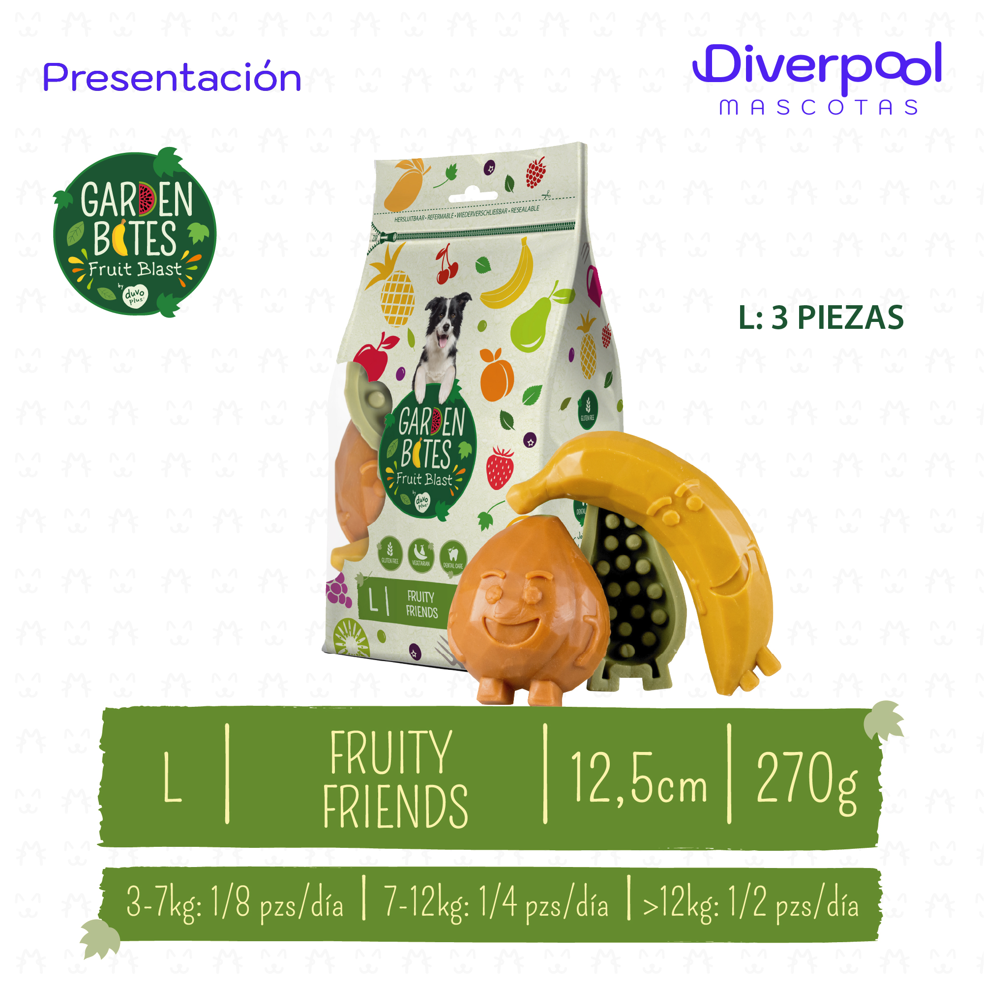 Garden Bites Fruity Friends – Snacks naturales para perros - Imagen 2