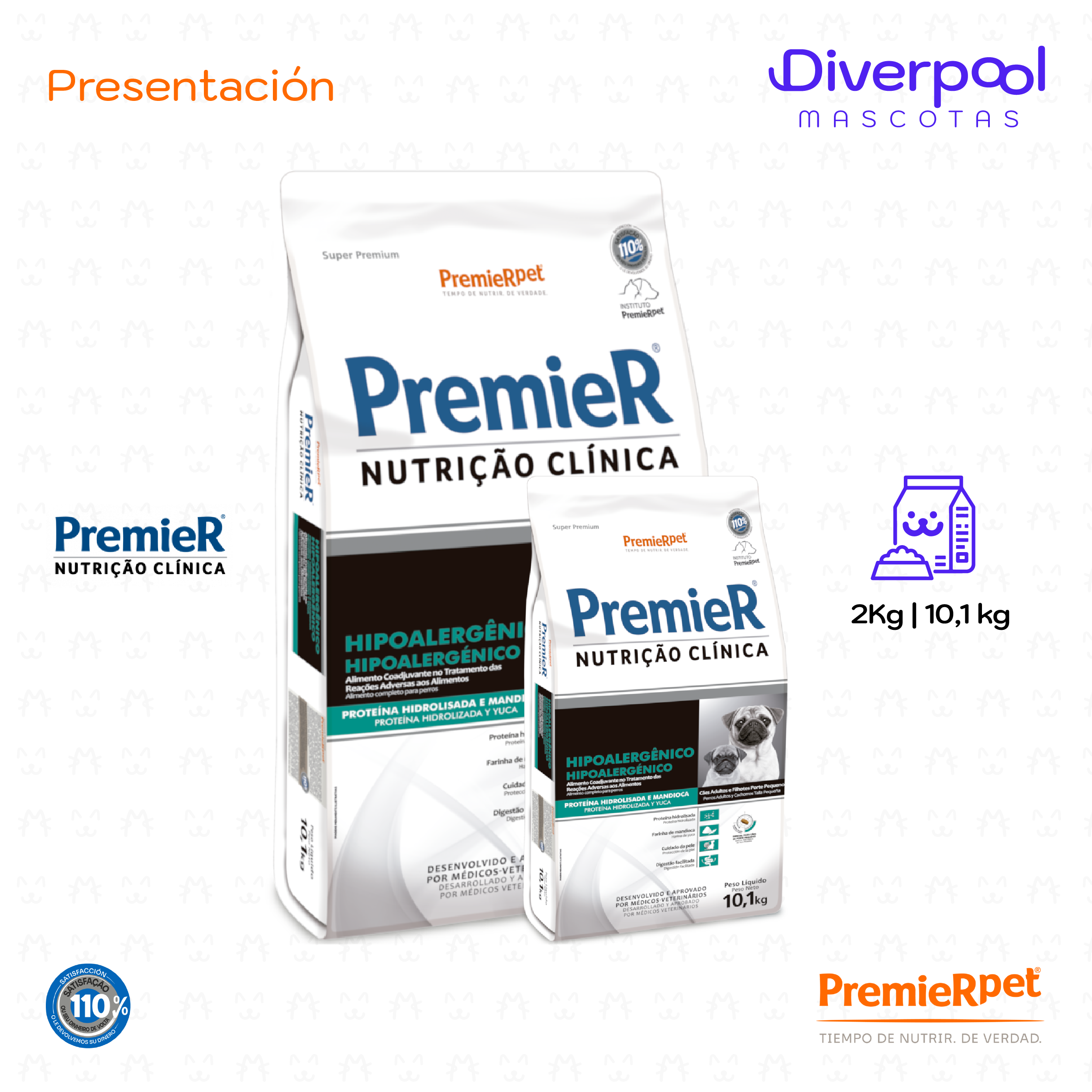 PREMIER Nutrición Clínica Hipoalergénico Proteína Hidrolizada y Yuca Perros Talla Pequeña 2 KG - Imagen 2