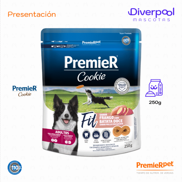 PREMIER Cookie Perros Adult Fit Pollo con Batata 250 gr - Imagen 2