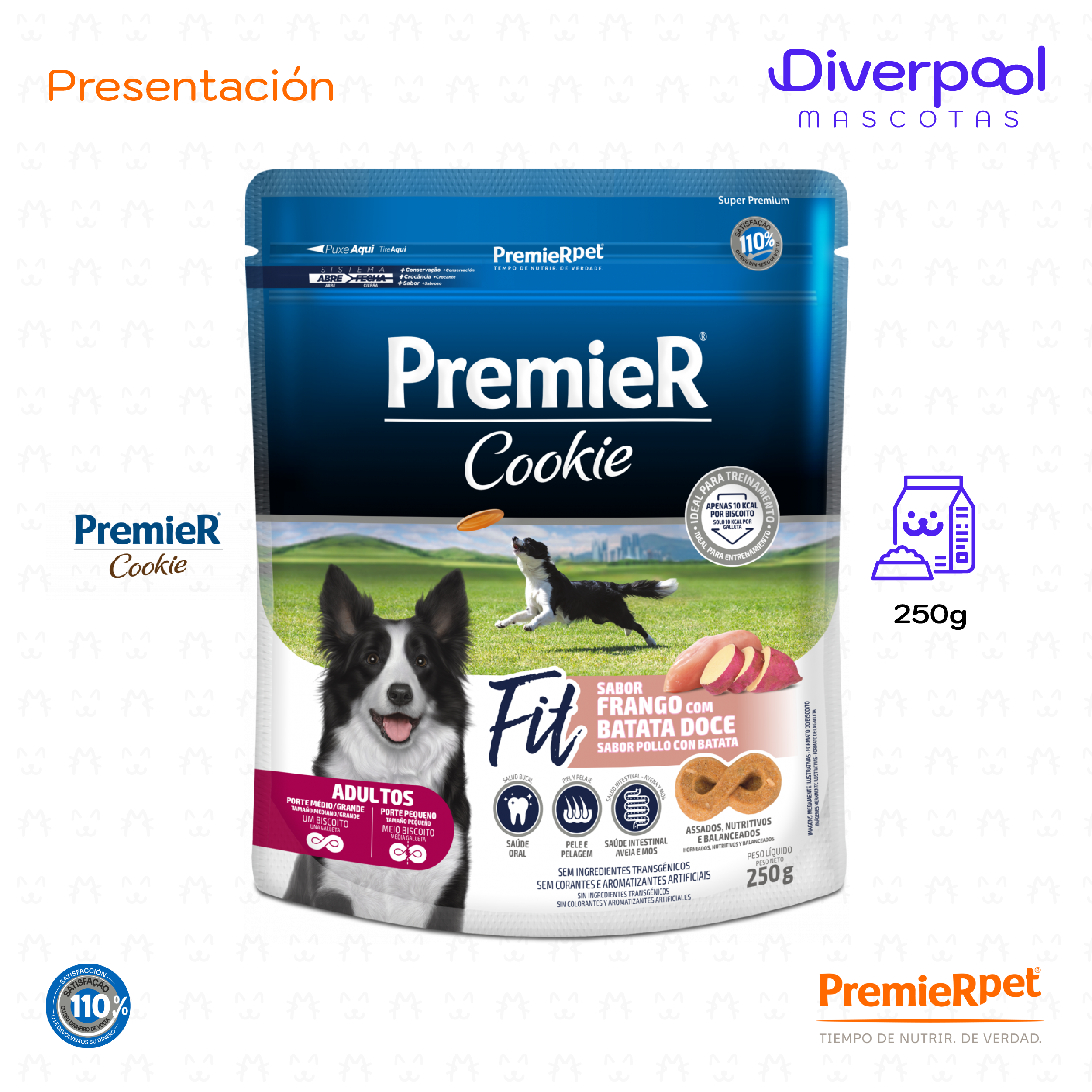 PREMIER Cookie Perros Adult Fit Pollo con Batata 250 gr - Imagen 2