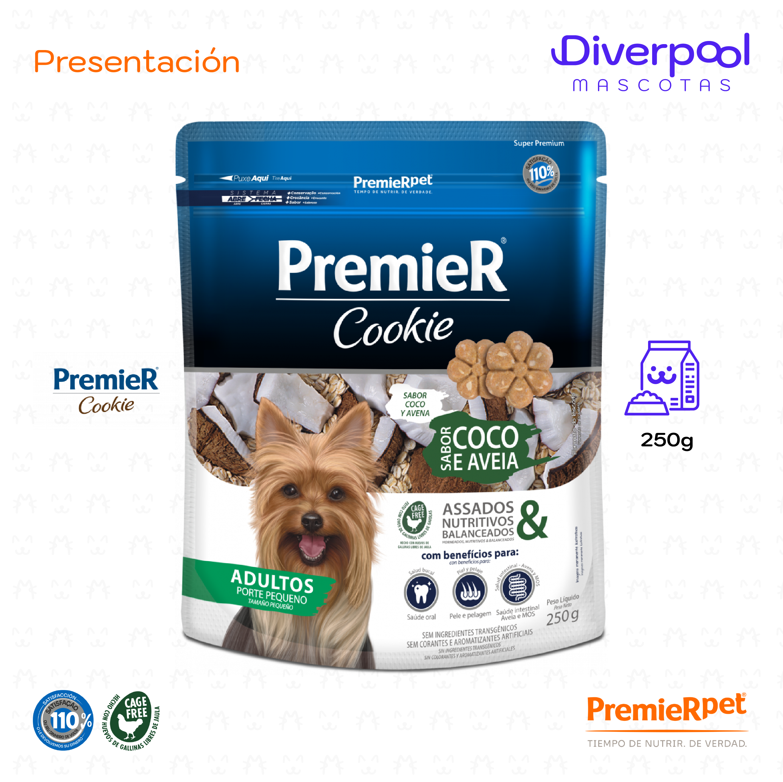 PREMIER Cookie Perros Adulto Razas Pequeñas Coco y Avena 250 gr - Imagen 2