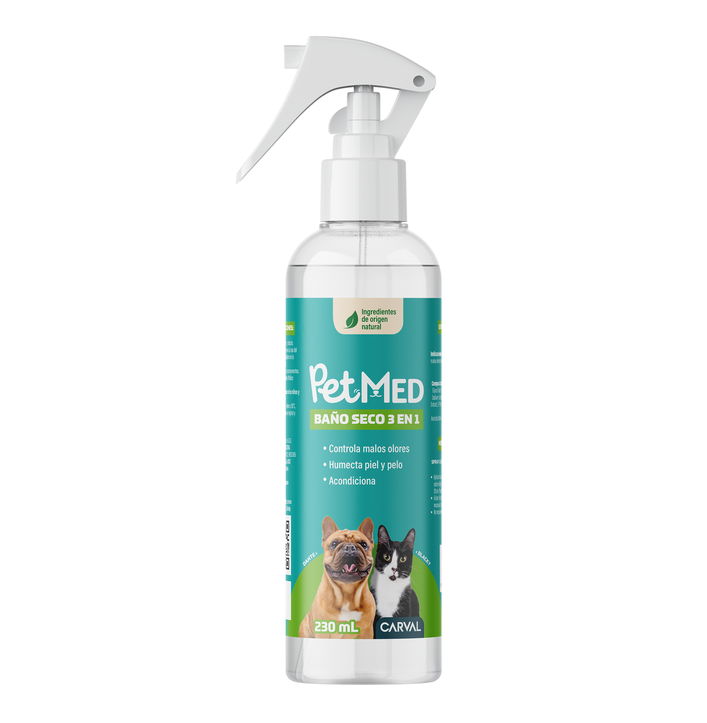 PetMED Baño en Seco 3 en 1 para perros y gatos | Limpieza sin agua – 230 ml