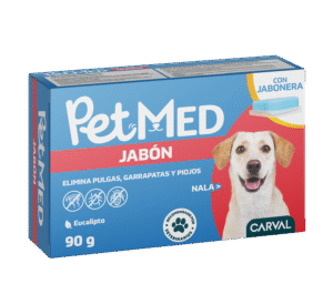 PetMED Jabón Eucalipto para perros | Limpieza, control de pulgas y aroma fresco – 90 g