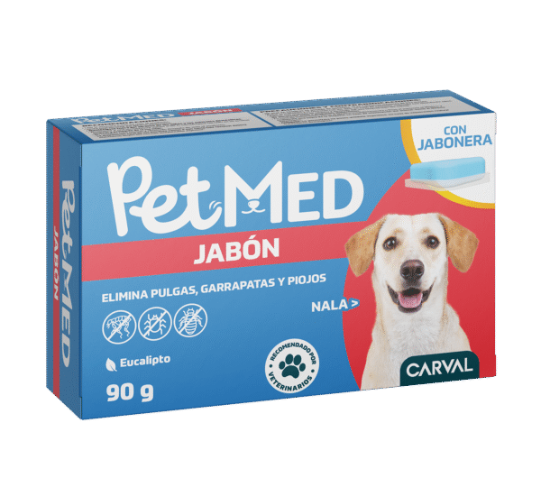 PetMED Jabón Eucalipto para perros | Limpieza, control de pulgas y aroma fresco – 90 g
