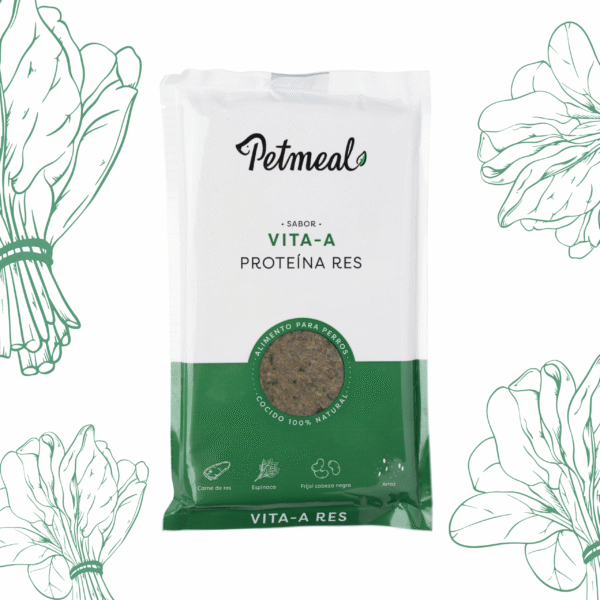 Petmeal – Dieta Cocida Natural Perro Vita A Res con Espinaca, Frijol y Arroz (500 g)