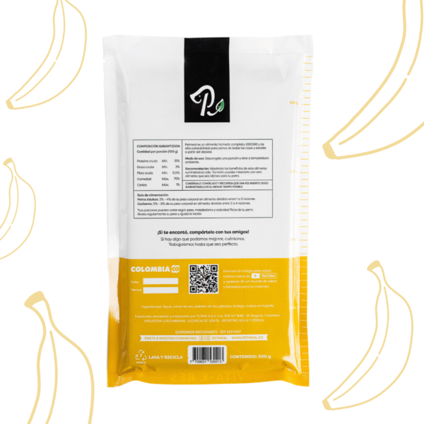 Petmeal – Dieta Cocida Natural Perros Vita K de Res con Plátano, Avena y Lenteja (500 g) - Imagen 2