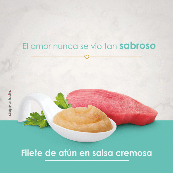 Snack Fancy Feast Purée Kiss Atún 40 g (4 sachets) - Imagen 4