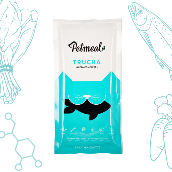 Petmeal Dieta Cocida Natural para Gatos – Trucha Vita T (200 g)