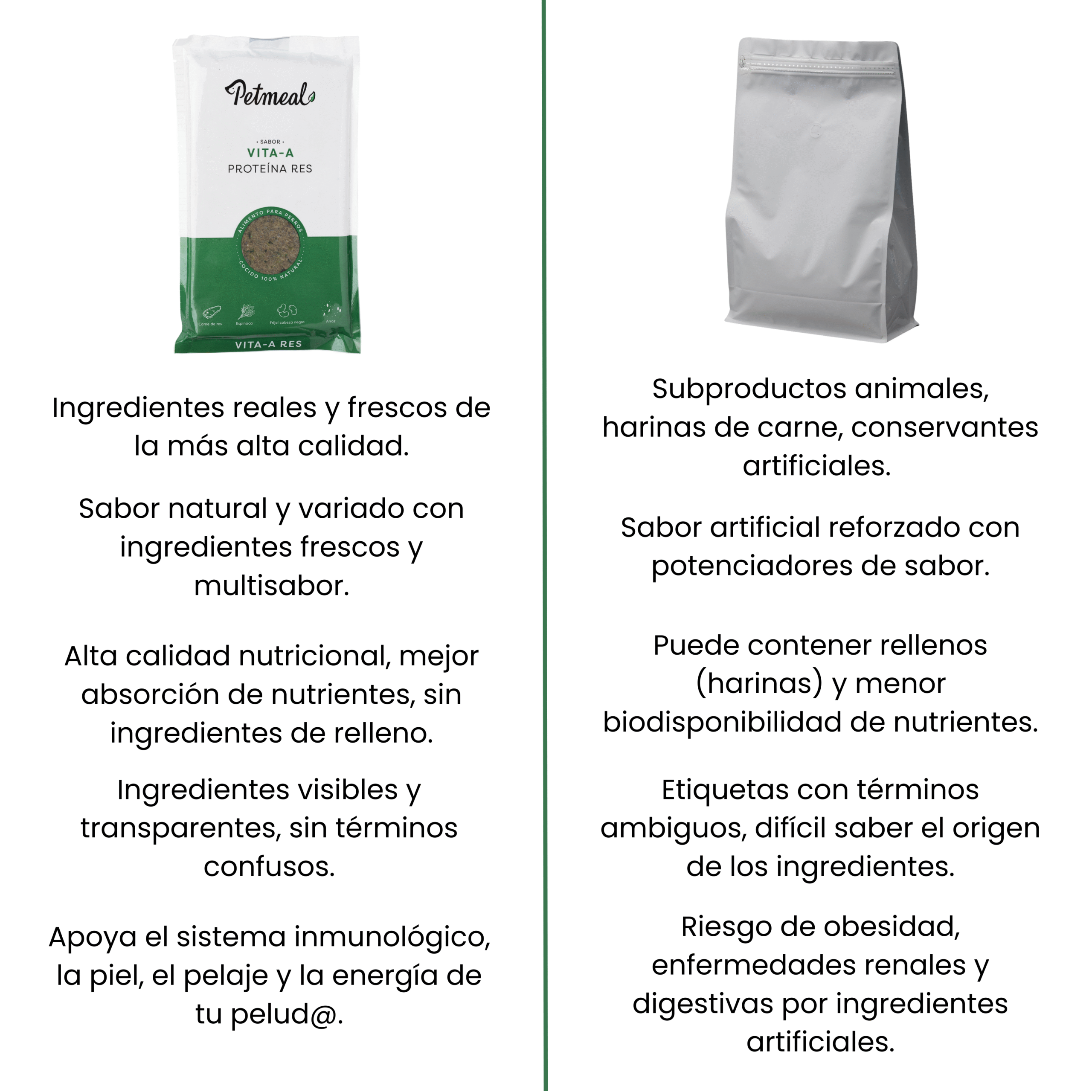 Petmeal – Dieta Cocida Natural Perro Vita A Res con Espinaca, Frijol y Arroz (500 g) - Imagen 4