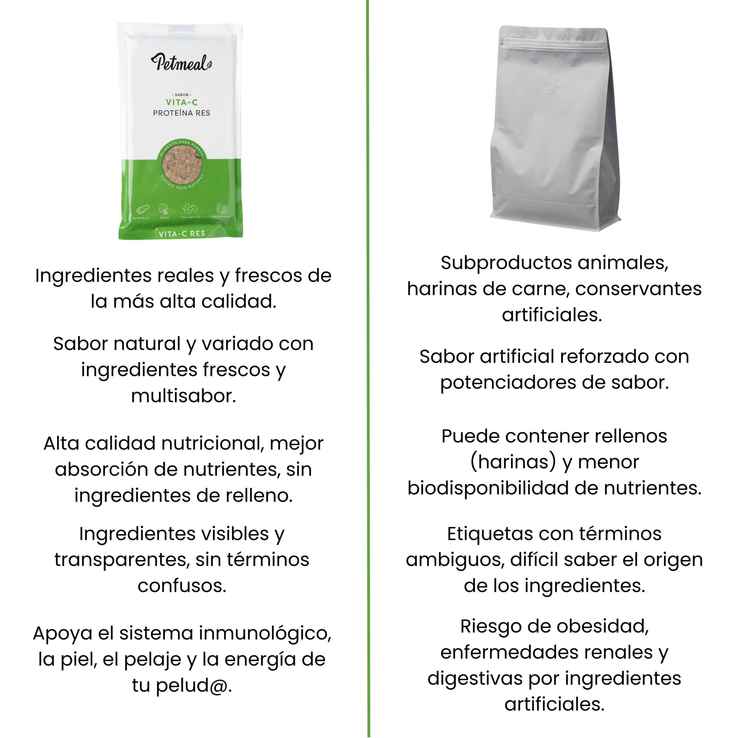 Petmeal – Dieta Cocida Natural Perro Vita C Res con Brócoli, Frijol Blanco y Avena (500 g) - Imagen 5
