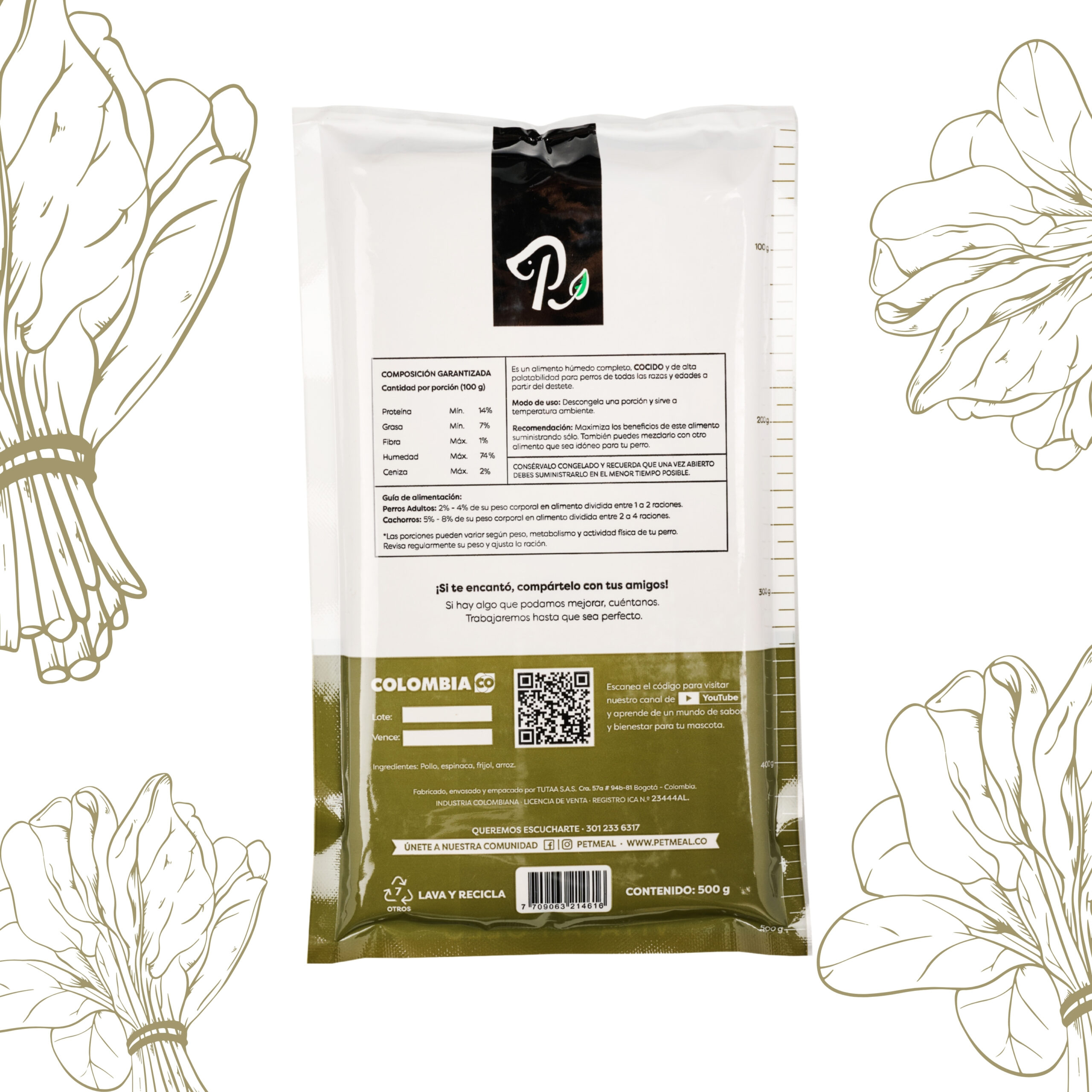 Petmeal Dieta Cocida Natural Perros – Vita A Pollo (500 g) - Imagen 2