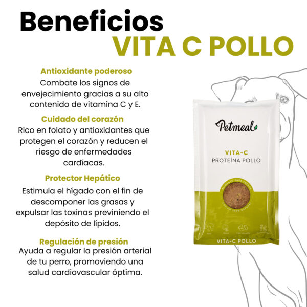 Petmeal Dieta Cocida Natural Perros – Vita C Pollo (500 g) - Imagen 3