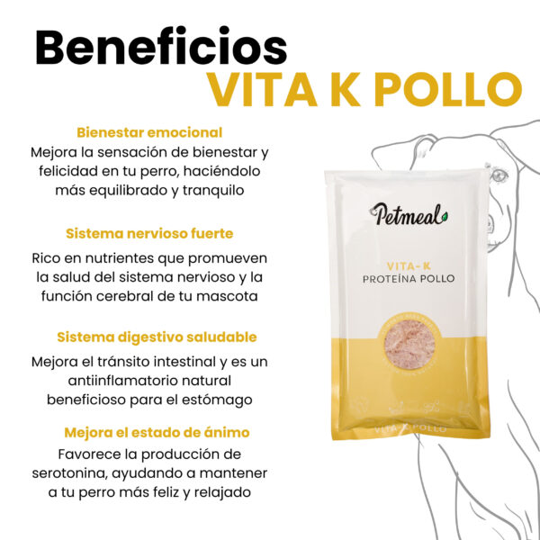 Petmeal Dieta Cocida Natural Perros – Vita K Pollo (500 g) - Imagen 7