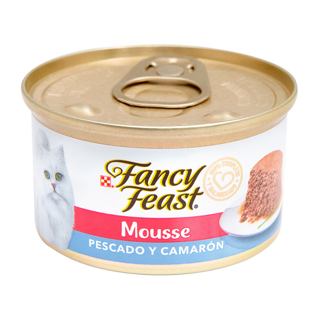 FANCY FEAST GATO Mousse Pescado y CamarĂ³n 85 GR