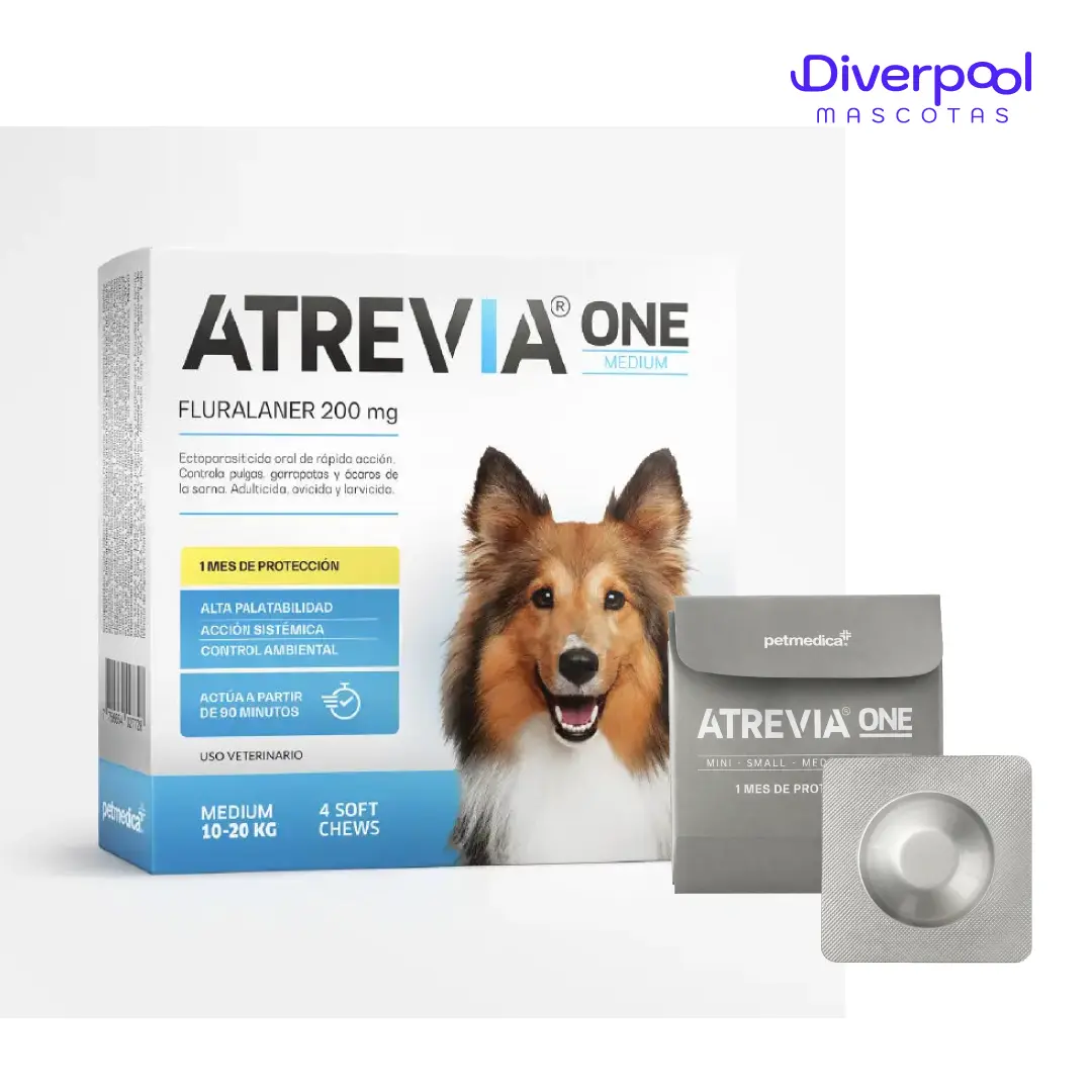 Atrevia ONE Medium – Antipulgas y Antigarrapatas para Perros de 10 a 20 kg